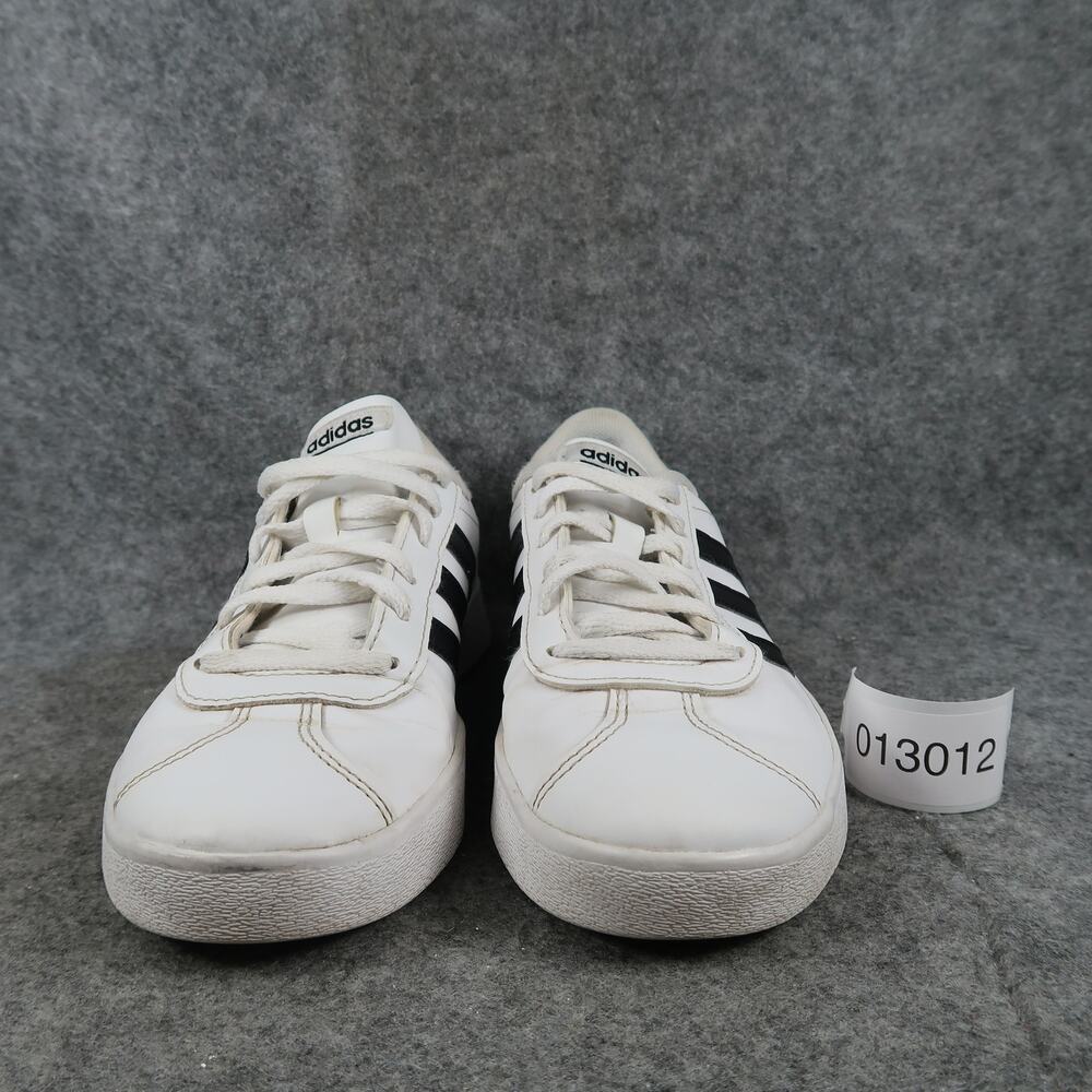 Adidas Shoes Youth 4 Casual Sneakers Court Trainers White Black Lace Up Big Kids - Picture 2 of 11